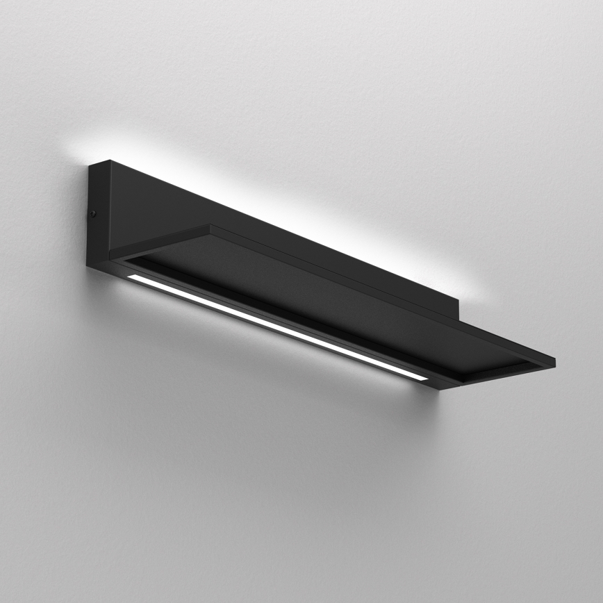 Seinähylly LED-valolla SHELF 10x60 cm musta