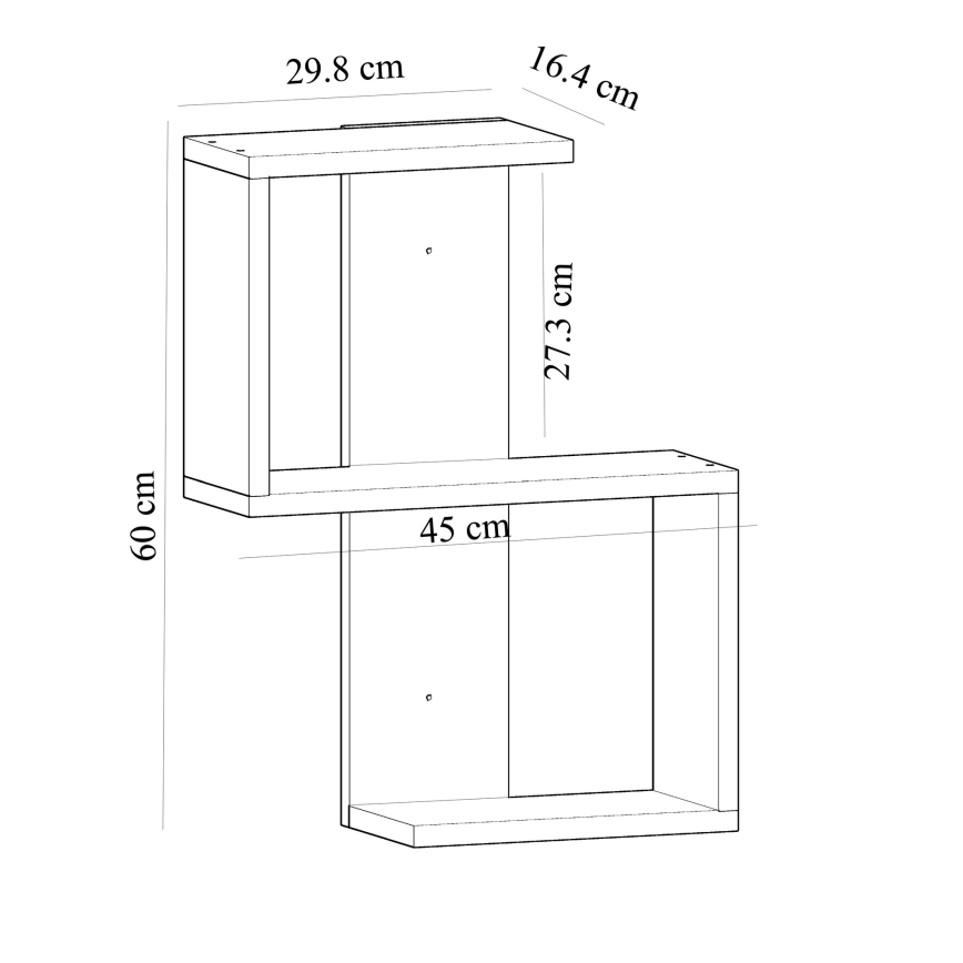 Seinähylly OCTA 60x45 cm valkoinen