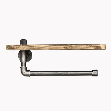 Seinähylly pyyhetelineellä BORURAF 16x40 cm kuusi/musta