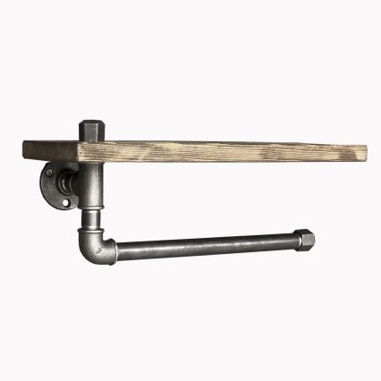 Seinähylly pyyhetelineellä BORURAF 16x40 cm kuusi/musta