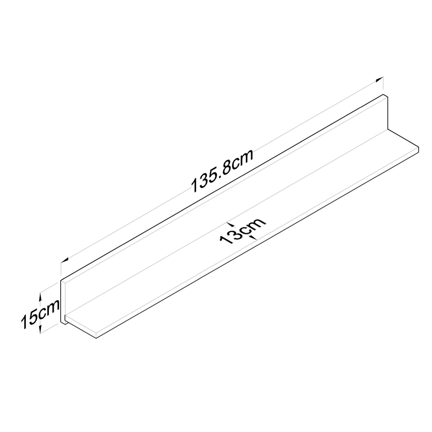 Seinähylly RANI 135,8x15 cm ruskea