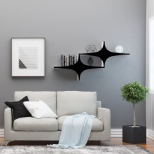Seinähylly SUSEN 69x135 cm valkoinen/musta