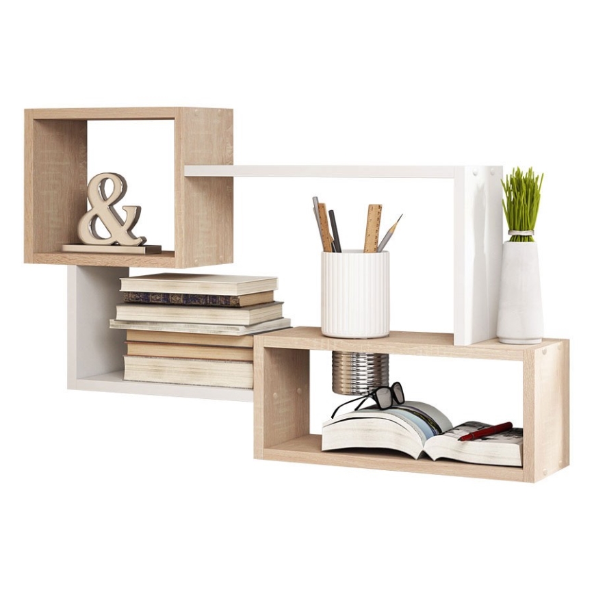 Seinähylly TRIO 54x87 cm beige/valkoinen