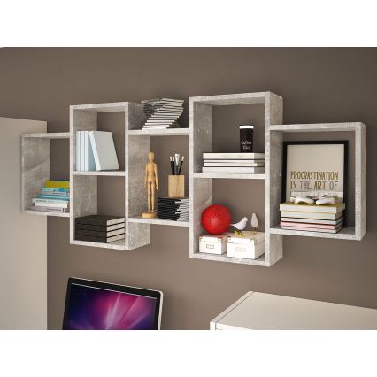 Seinähylly TRIO 65x161 cm harmaa