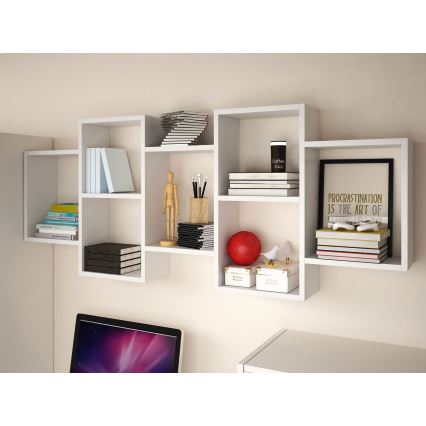 Seinähylly TRIO 65x161 cm valkoinen