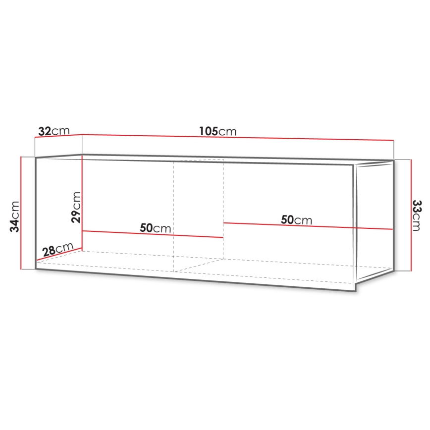 Seinäkaappi CALABRINI 34x105 cm valkoinen