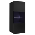 Seinäkaappi LED-valolla PAVO 117x45 cm kiiltävä musta