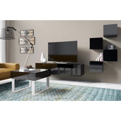 Seinäkaappi PAVO 34x34 cm kiiltävä musta