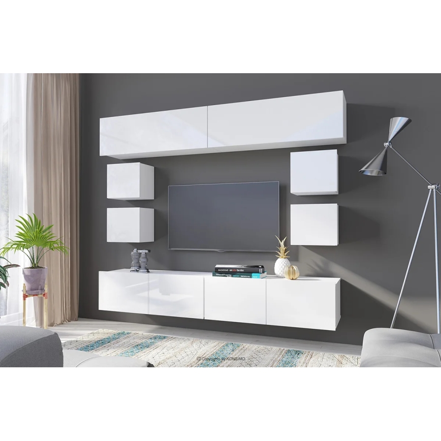 Seinäkaappi PAVO 34x34 cm kiiltävä valkoinen