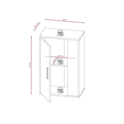 Seinäkalusto BRICK, ruskea/musta