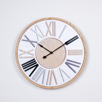 Seinäkello 1 x AA, Ø 50 cm, valkoinen/beige