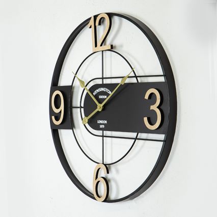 Seinäkello 1xAA halkaisija 60 cm musta