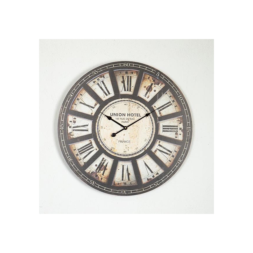 Seinäkello 1xAA, Ø 58,2 cm, musta/beige