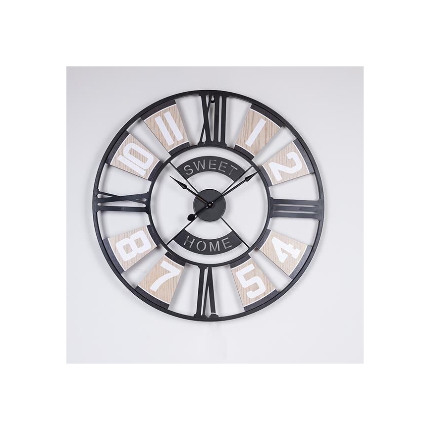 Seinäkello 1xAA Ø 60 cm musta/beige