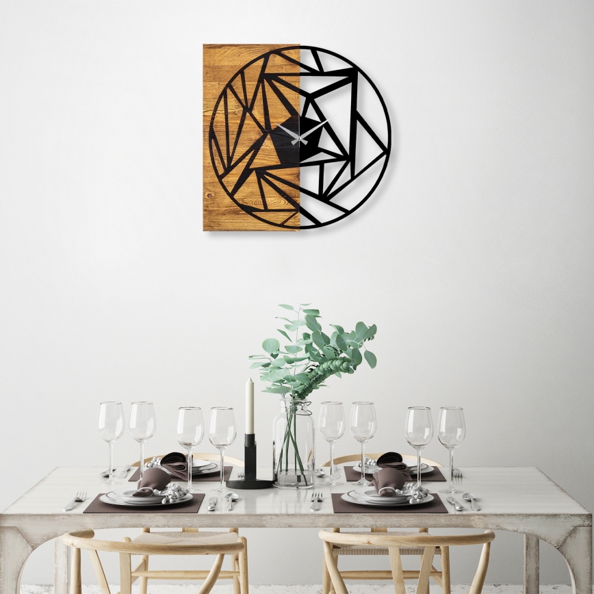 Seinäkello 60x58 cm 1xAA puu/metalli