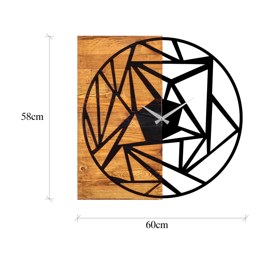 Seinäkello 60x58 cm 1xAA puu/metalli