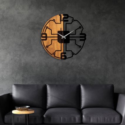 Seinäkello halkaisija 56 cm 1xAA puu/metalli