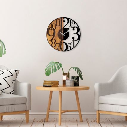 Seinäkello halkaisija 56 cm 1xAA puu/metalli