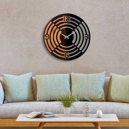 Seinäkello halkaisija 56 cm 1xAA puu/metalli