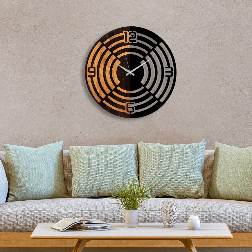 Seinäkello halkaisija 56 cm 1xAA puu/metalli