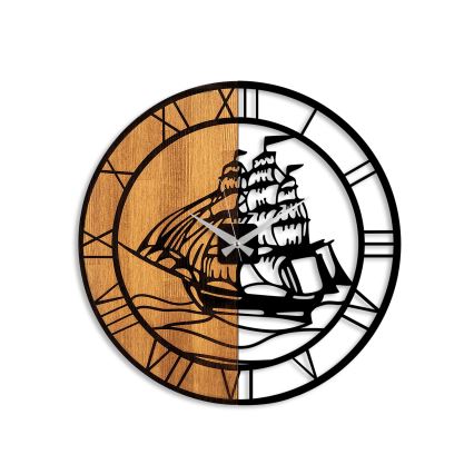 Seinäkello halkaisija 56 cm 1xAA puu/metalli