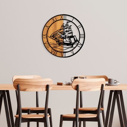 Seinäkello halkaisija 56 cm 1xAA puu/metalli