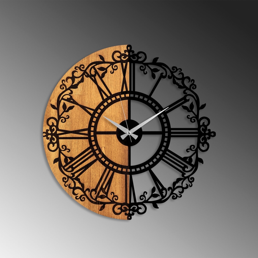 Seinäkello halkaisija 56 cm 1xAA puu/metalli