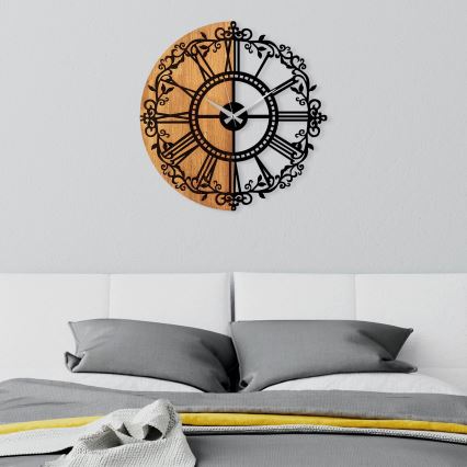 Seinäkello halkaisija 56 cm 1xAA puu/metalli