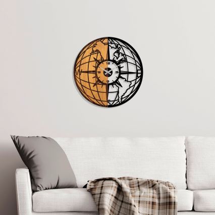Seinäkello halkaisija 56 cm 1xAA puu/metalli