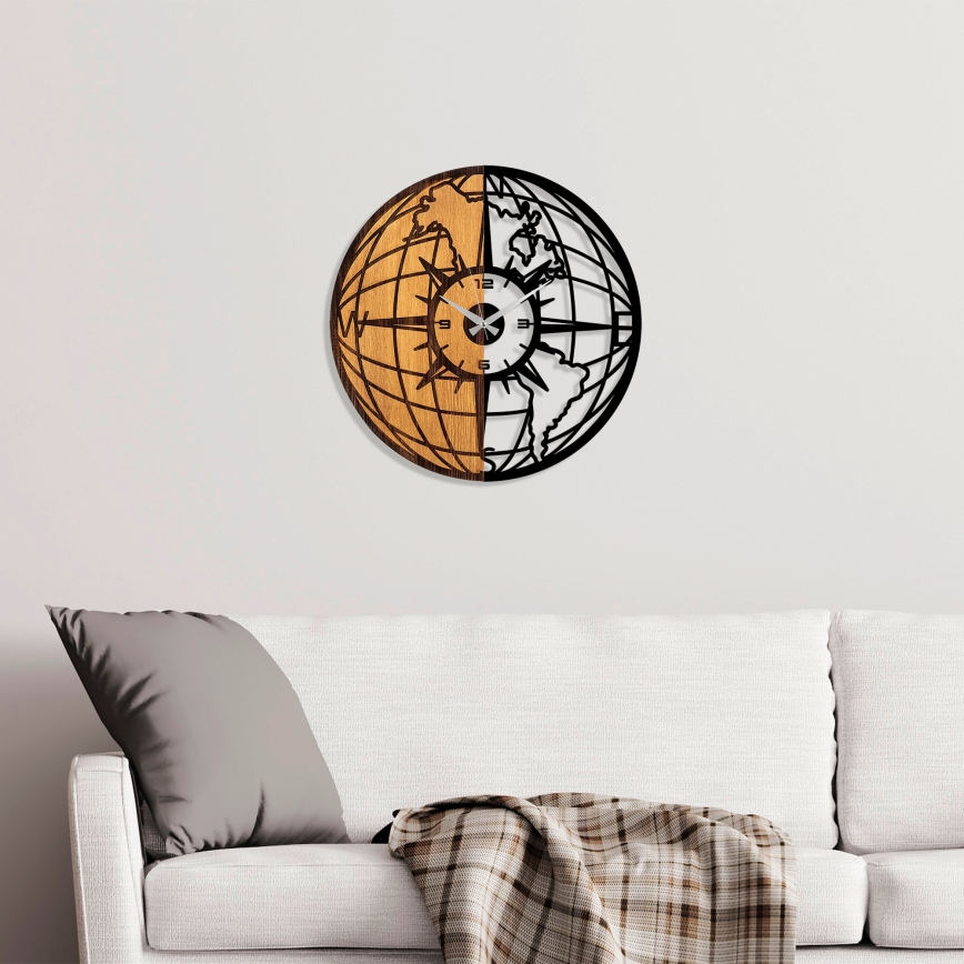 Seinäkello halkaisija 56 cm 1xAA puu/metalli