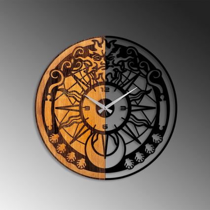 Seinäkello halkaisija 56 cm 1xAA puu/metalli