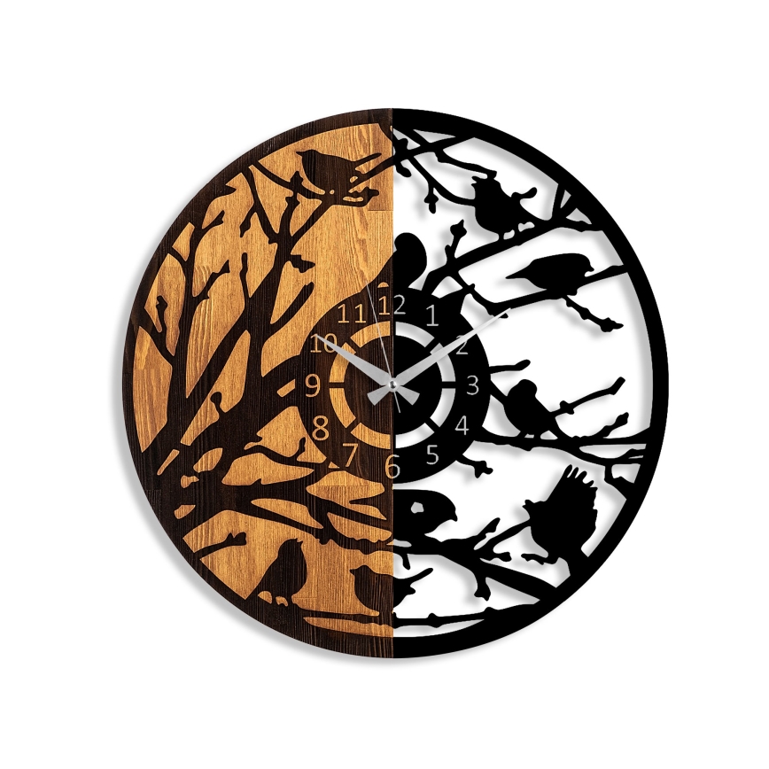 Seinäkello halkaisija 56 cm 1xAA puu/metalli