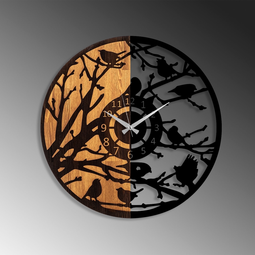 Seinäkello halkaisija 56 cm 1xAA puu/metalli