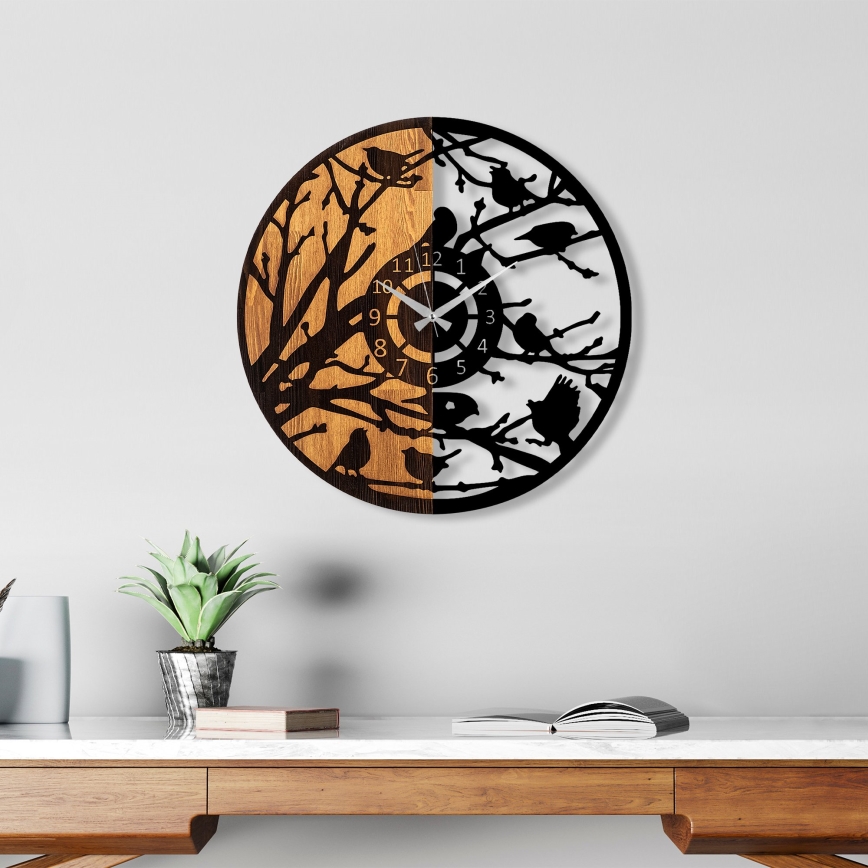 Seinäkello halkaisija 56 cm 1xAA puu/metalli
