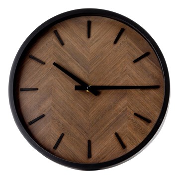 Seinäkello Ø 30 cm 1xAA musta/ruskea