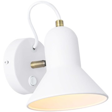 Seinäkohdevalaisin ASTAMA 1xE27/40W/230V valkoinen/messinki