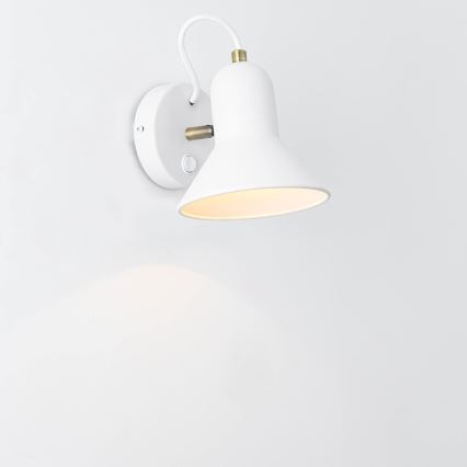 Seinäkohdevalaisin ASTAMA 1xE27/40W/230V valkoinen/messinki