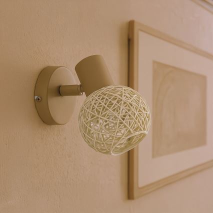 Seinäkohdevalaisin DEX 1xE14/10W/230V beige/kerma