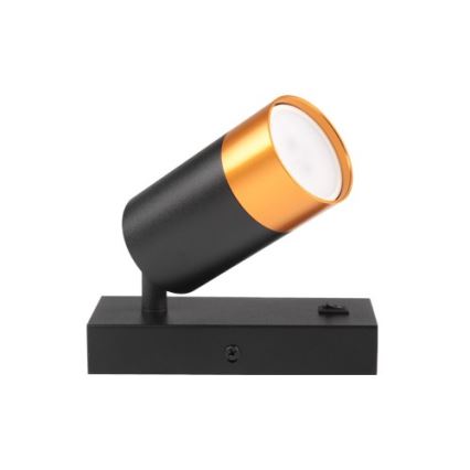 Seinäkohdevalo 1xGU10/35W/230V musta/kulta