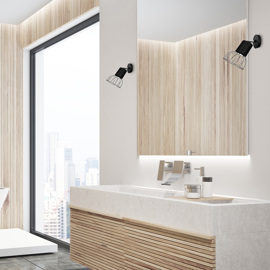 Seinäkohdevalo DANTE 1xGU10/25W/230V musta/kiiltävä kromi