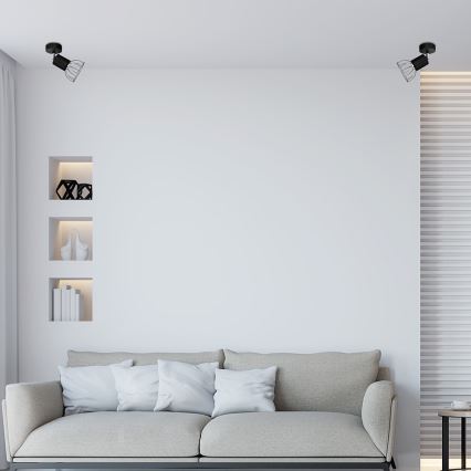 Seinäkohdevalo DANTE 1xGU10/25W/230V musta/kiiltävä kromi