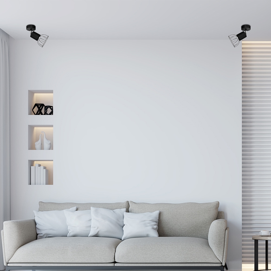 Seinäkohdevalo DANTE 1xGU10/25W/230V musta/kiiltävä kromi