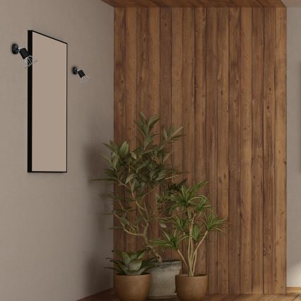 Seinäkohdevalo DANTE 1xGU10/25W/230V musta/kiiltävä kromi