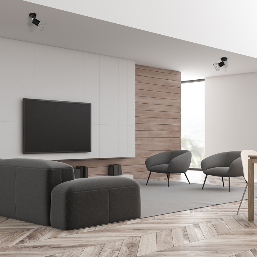 Seinäkohdevalo DANTE 1xGU10/25W/230V musta/kiiltävä kromi