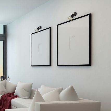 Seinäkohdevalo DANTE 1xGU10/25W/230V musta/kulta