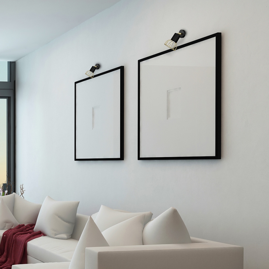 Seinäkohdevalo DANTE 1xGU10/25W/230V musta/kulta