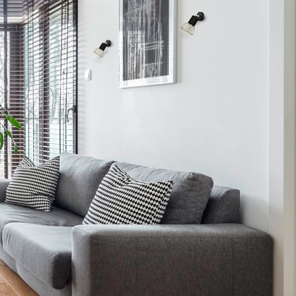 Seinäkohdevalo DANTE 1xGU10/25W/230V musta/kulta