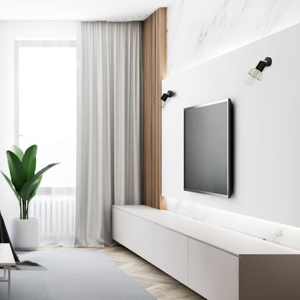 Seinäkohdevalo DANTE 1xGU10/25W/230V musta/kulta