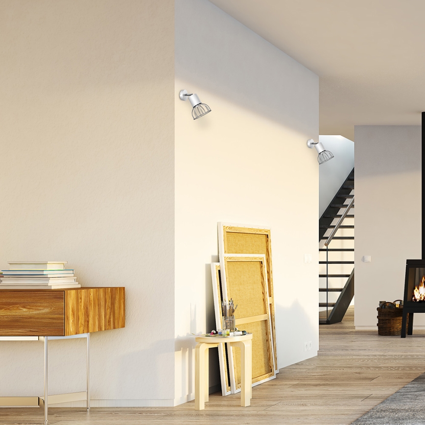 Seinäkohdevalo DANTE 1xGU10/25W/230V valkinen/kiiltävä kromi