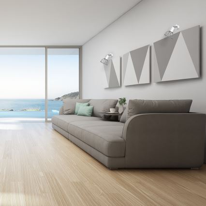 Seinäkohdevalo DANTE 1xGU10/25W/230V valkinen/kiiltävä kromi